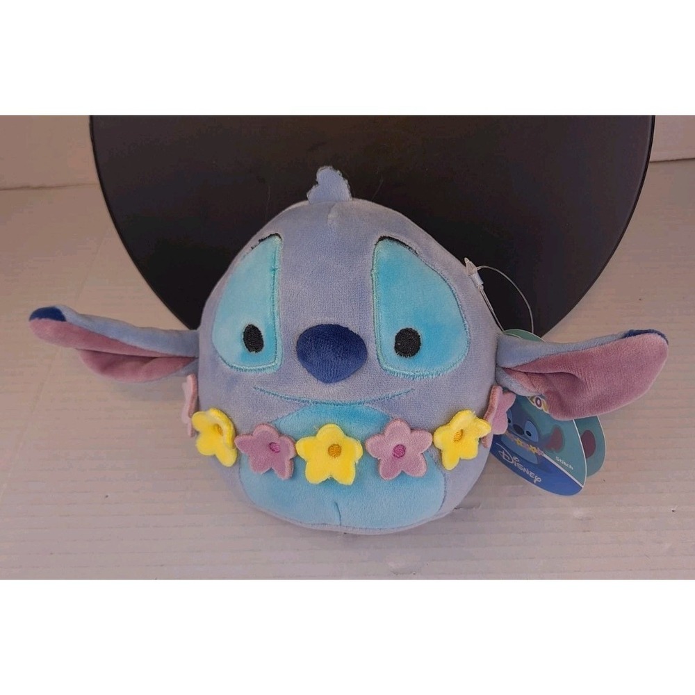 Squishmallows Disney STITCH Wearing Floral Lei Necklace 5" Plush Lilo &‎ Stitch